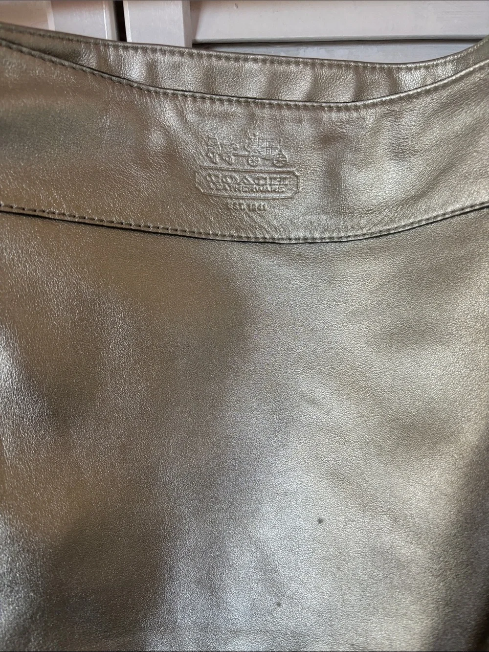 Coach Metallic Silver Leather Zoe Hobo Shoulder Bag